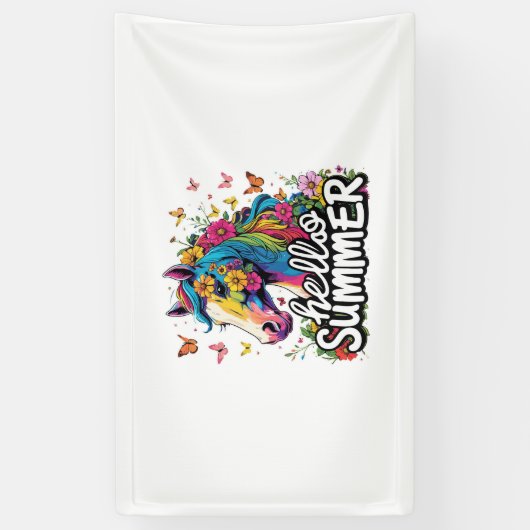 Hallo Grappig zomer paard Spandoek (Verticaal)