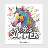 Hallo Grappig zomer paard Sticker (Vel)