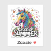 Hallo Grappig zomer paard Sticker (Vel)