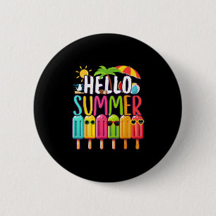 Hallo Grappig? Zomervakantie Popsicle Ice Lolly Ic Ronde Button 5,7 Cm