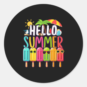 Hallo Grappig? Zomervakantie Popsicle Ice Lolly Ic Ronde Sticker