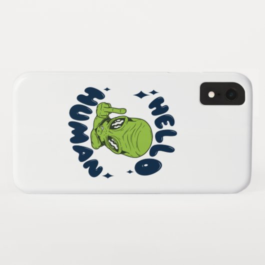 hallo grappige Alien Case-Mate iPhone Case (Achterkant (horizontaal))