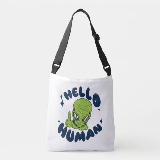hallo grappige Alien Crossbody Tas (Voorkant)