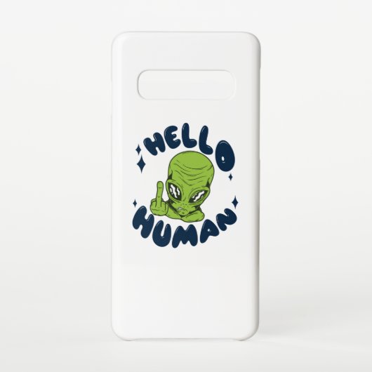 hallo grappige Alien Samsung Galaxy Hoesje (Achterkant)