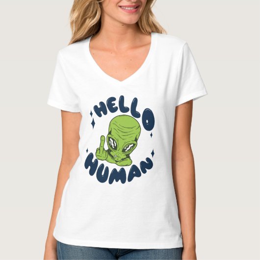 hallo grappige Alien T-shirt (Voorkant)