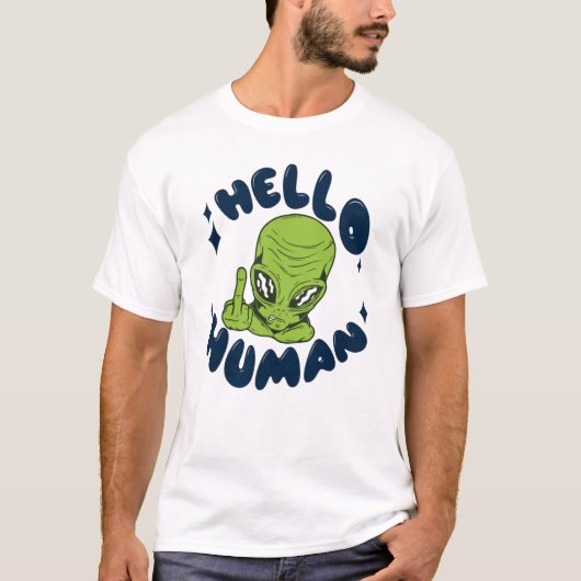 hallo grappige Alien T-shirt (Voorkant)