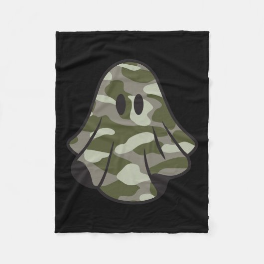 Hallo Grappige Halloween Camouflage Camo Ghost Fleece Deken (Voorkant)