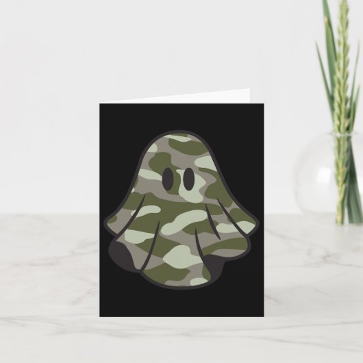 Hallo Grappige Halloween Camouflage Camo Ghost Kaart (Voorkant)