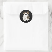 Hallo Grappige Halloween Camouflage Camo Ghost Ronde Sticker (Tas)