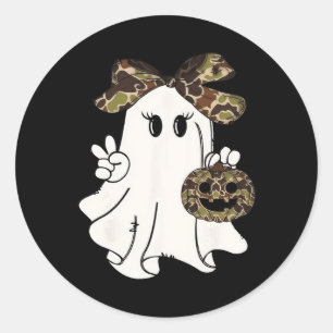 Hallo Grappige Halloween Camouflage Camo Ghost Ronde Sticker