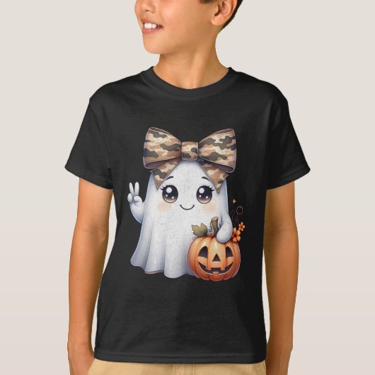 Hallo Grappige Halloween Camouflage Camo Ghost T-shirt (Voorkant)