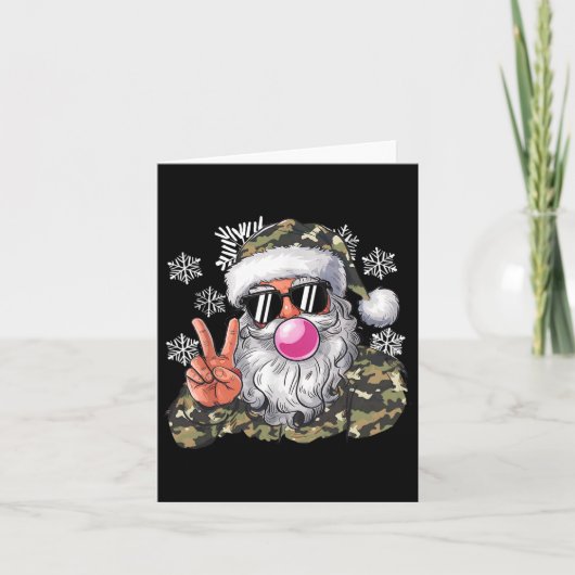 Hallo Grappige kerstcamouflage Camo Santa Kaart (Voorkant)