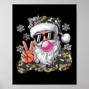 Hallo Grappige kerstcamouflage Camo Santa Poster