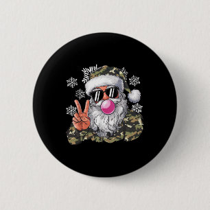 Hallo Grappige kerstcamouflage Camo Santa Ronde Button 5,7 Cm
