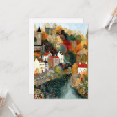 Hallo Grappige kleine stad herfstscène Kaart (Voorkant / Achterkant in situ)