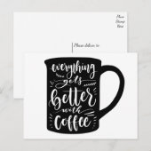 Hallo Grappige koffie verslaafde cafeïne Quote Briefkaart (Voorkant / Achterkant)