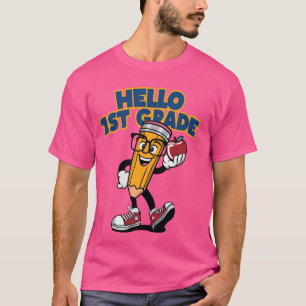 Hallo Grappige Potlood Leerkracht 1e Leerjaar Teru T-shirt