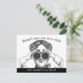 Hallo Grappige retro wilde gewoon zeggen Briefkaart (Staand voorkant)