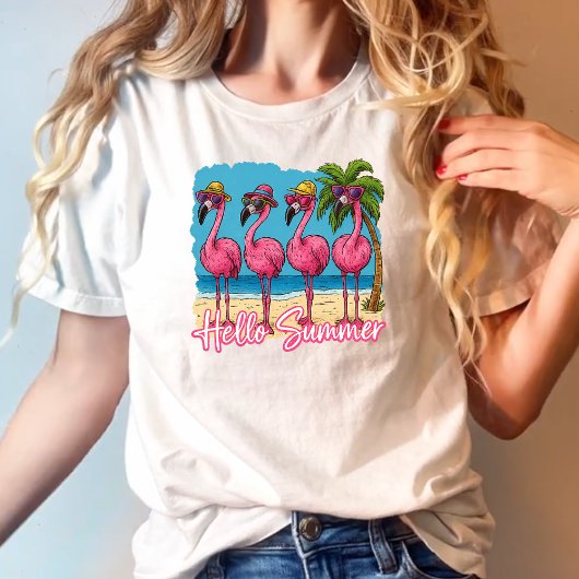 Hallo Grappige roze flamingo T-shirt