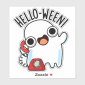 Hallo grappige spookwoordspeling sticker (Vel)