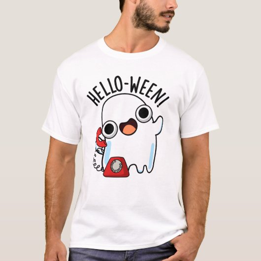 Hallo grappige spookwoordspeling t-shirt (Voorkant)