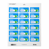 Hallo Green Dragon Mijn naam is Badge Blue Etiket (Full Sheet)