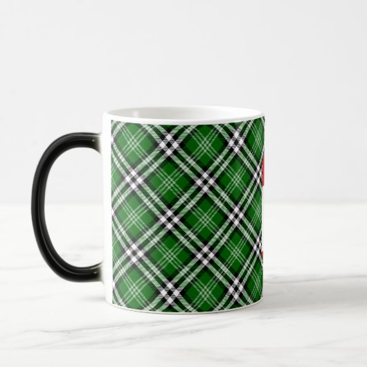 Hallo Green Plaid Mijn naam is MERRY Label Holiday Magische Mok (Links)