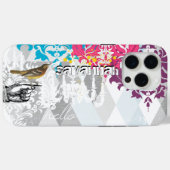 hallo Grey and Blue Linen Pattern iPhone 6 Plus Case-Mate iPhone Case (Achterkant (horizontaal))