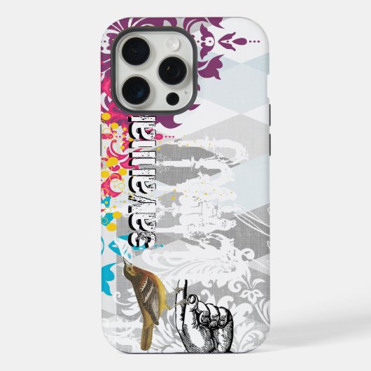 hallo Grey and Blue Linen Pattern iPhone 6 Plus Hoesje (Achterkant)