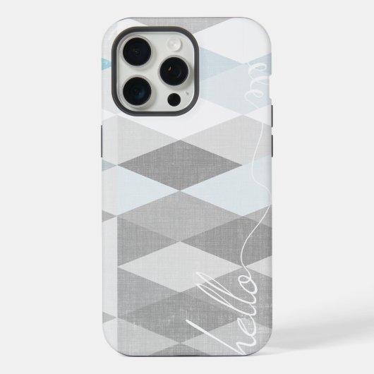 hallo Grey and Blue Linen Pattern iPhone 6 Plus Hoesje (Achterkant)
