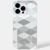 hallo Grey and Blue Linen Pattern iPhone Case-Mate iPhone Case (Achterkant)