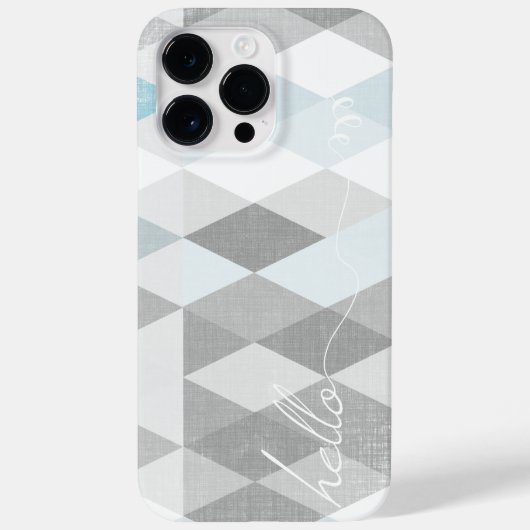hallo Grey and Blue Linen Pattern iPhone Case-Mate iPhone Case (Achterkant)