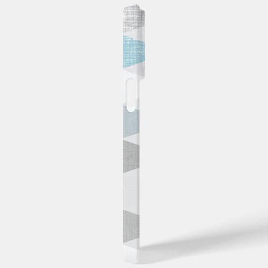 hallo Grey and Blue Linen Pattern iPhone Case-Mate iPhone Case (Achterkant / Rechts)