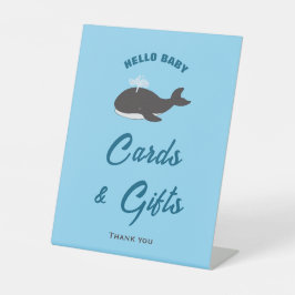 Hallo Grey Whale Baby shower Kaarten & Geschenken  Reclamebord Met Voetstuk