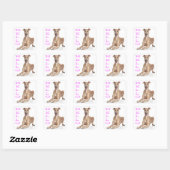 Hallo ₩ Greyhound Puppy Dog Vierkante Sticker (Vel)