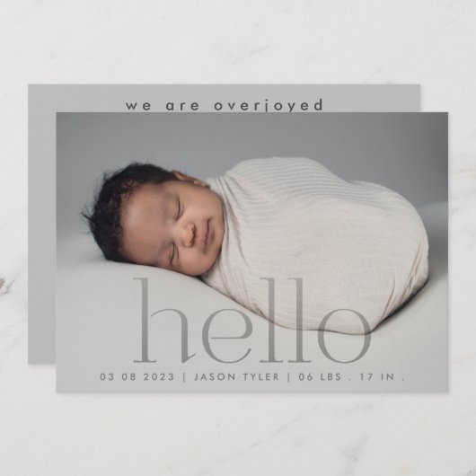 hallo grijs vervul moderne, eenvoudige, minimalist aankondiging (Voorkant / Achterkant)