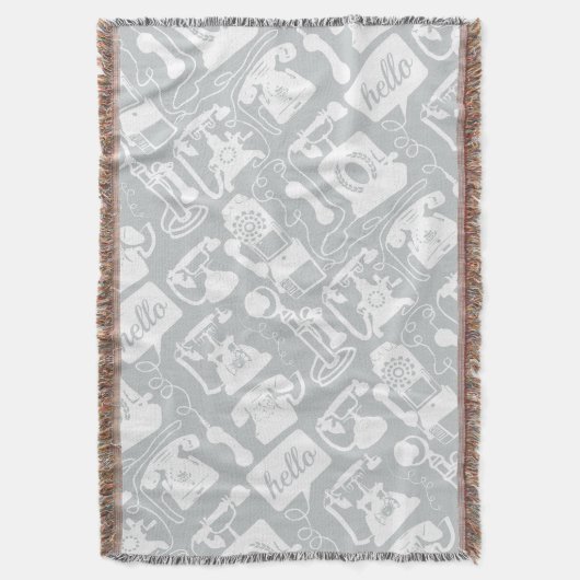 hallo grijs wit  telefoonpatroon deken (Voorkant Verticaal)