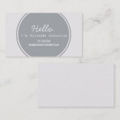 hallo Grijze cirkelvormig ontwerp Roepende kaarten Contactkaartje (Voorkant / Achterkant)