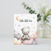 Hallo grillige "kleine" teddybeer briefkaart (Staand voorkant)