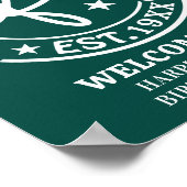 Hallo Groen € 50e verjaardagsfeest welkom Poster (Hoek)
