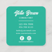 Hallo Groen - Chic vet Vierkante Visitekaartje (Achterkant)