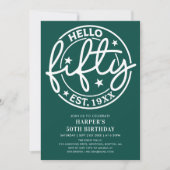 Hallo Groen - Vijftig 50ste verjaardag Kaart (Voorkant)