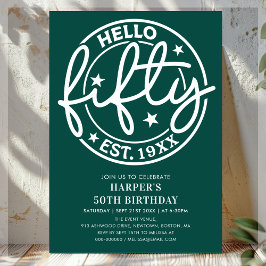 Hallo Groen - Vijftig 50ste verjaardag Kaart