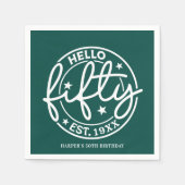 Hallo Groen - Vijftig 50ste verjaardag Servet (Voorkant)