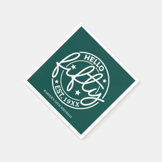 Hallo Groen - Vijftig 50ste verjaardag Servet (Hoek)