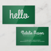 Hallo | Groene gloss Visitekaartje (Voorkant / Achterkant)