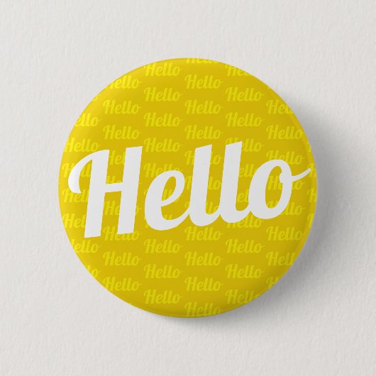 hallo groet ronde button 5,7 cm (Voorkant)