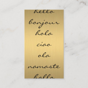 Hallo Groeten Faux Metallic Gold Visitekaartje