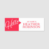 Hallo Groeten Introductie Red aangepaste naam labe Naamplaatje (Voorkant)