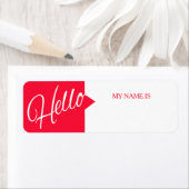 hallo groeten introductie rode-naamlabels etiket (Insitu)